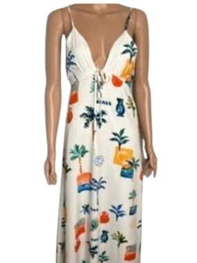 NWT Paper Heart Coastal Palms maxi dress- M.        A7